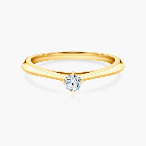 Pierścionek zaręczynowy The Light: złoty, diament laboratoryjny